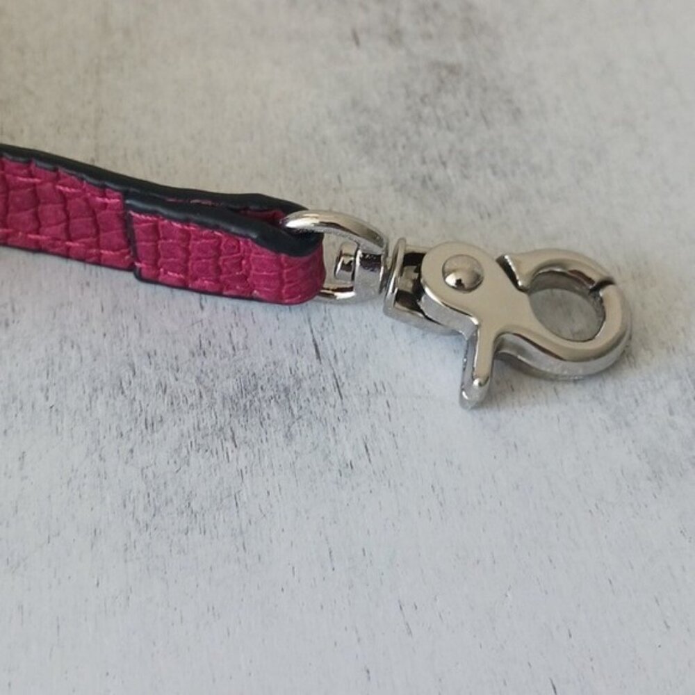 Clip-on Replacement Fuchsia Pink Textured Handbag Shoulder Strap Silver Clips - Picture 6 of 7